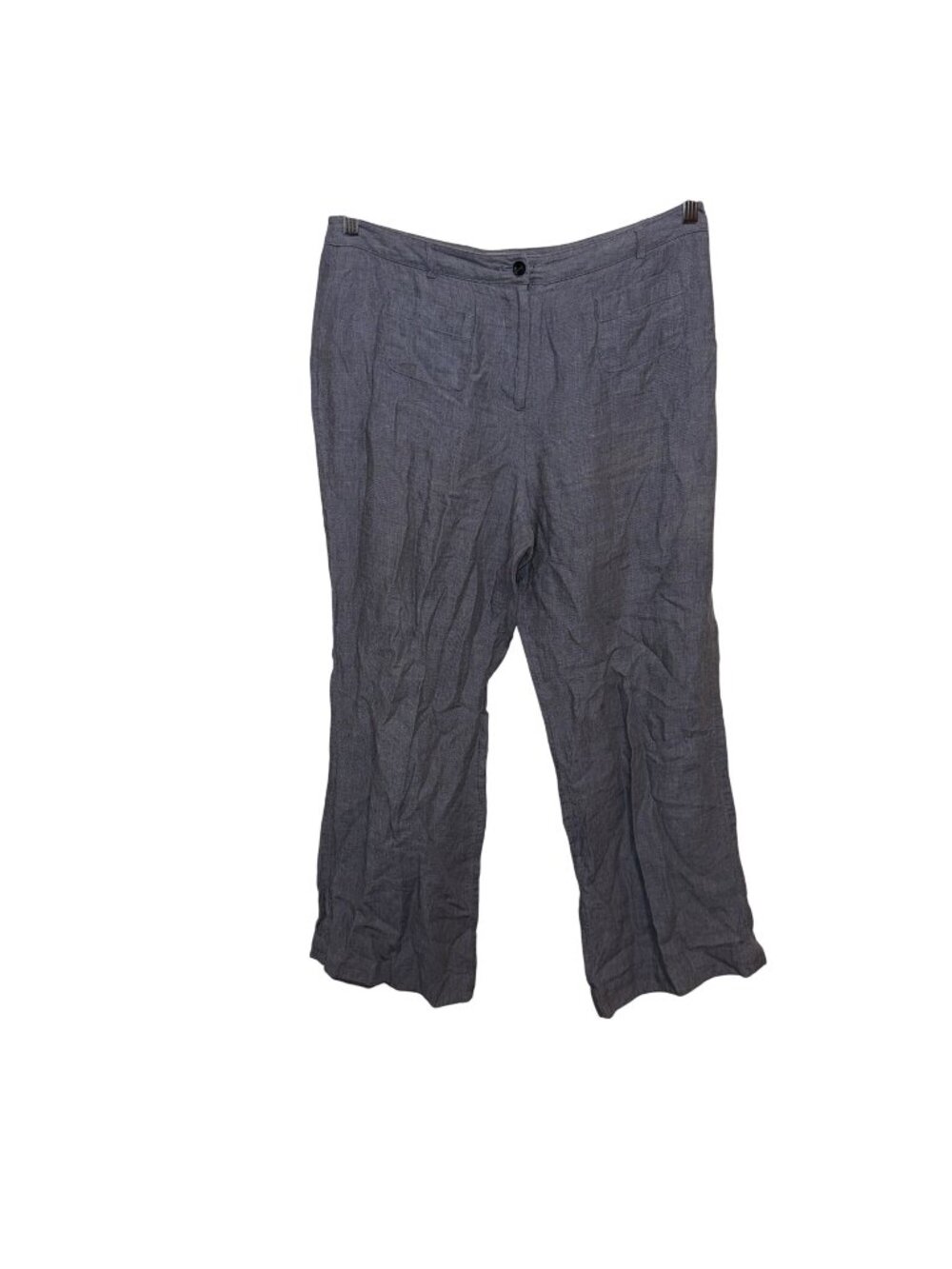 J. Jill Womens Gray 100% Linen Pants Size 12 Lightweight Casual Relaxed Fit